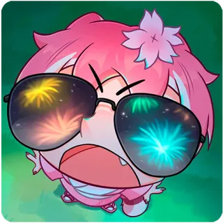 😎 anime, cute, glasses, fireworks, pink hair, angry telegram sticker