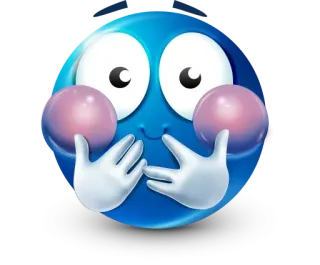 🤩 Emoticono, Emoji, Azul, Dibujo animado, Kawaii, Lindo whatsapp sticker