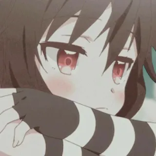 🕸 anime, dziewczyna, smutny, słodki telegram sticker