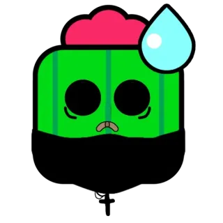 💧 cactus, cartoon, emoji, spike, brawl stars telegram sticker
