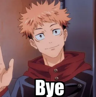 👋 Bye anime, farewell, goodbye, leaving, character, boy, greeting telegram sticker