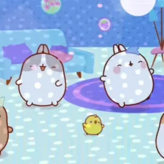 🌟 molang, piu piu, cartoon, cute, animated telegram sticker
