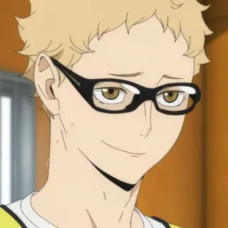 ✨ Tsukishima Kei Haikyuu!! anime, haikyuu, tsukishima, kei, glasses, blond, character telegram sticker