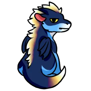 😑 dragon, cartoon, cute, fantasy, animal whatsapp sticker