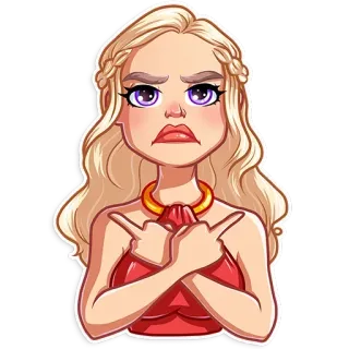 🖕 Daenerys Targaryen Game of Thrones Daenerys Targaryen, Game of Thrones, Fantasy, Série TV, Khaleesi, Reine des dragons, Emoji telegram sticker