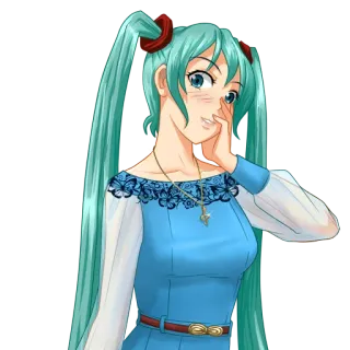 😏 Hatsune Miku Anime, Vocaloid, Hatsune Miku, Mädchen, blaue Haare whatsapp sticker