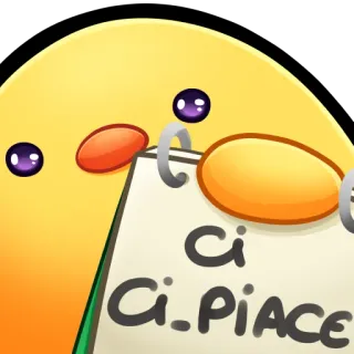 🐤 Ci Piace Me gusta, Italiano, Frase, Nota, Pájaro whatsapp sticker