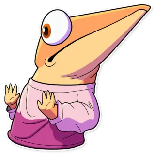 ✋ Cartoon, Personage, Grappig, Gek, Schattig telegram sticker