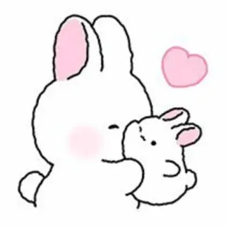🐇 Hase, Kaninchen, süß, Liebe, Tier, Cartoon telegram sticker