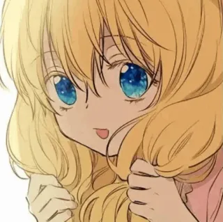 🎀 Anime, Lindo, Chica, Dibujo animado, Personaje, Rubia, Arte whatsapp sticker
