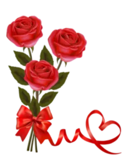 🌺 roses, flowers, red, bow, heart, romantic, floral telegram sticker