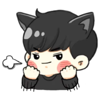 😟 Мультфильм, Аниме, Стикер, Милый, Кошачьи ушки, Злой, Мем telegram sticker