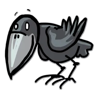 🙂 ворона, птица, животное, мультфильм telegram sticker