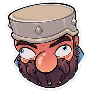 😳 卡通, 角色, 贴纸, 男人, 胡子, 头盔, 动画 telegram sticker