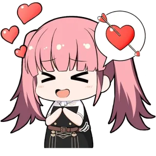 💘 anime, chibi, kawaii, cute, hearts, love, cartoon whatsapp sticker