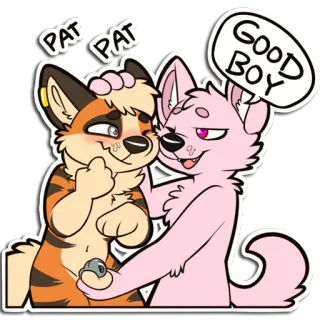 😏 PAT PAT GOOD BOY furry, petting, praise, good boy, anthropomorphic, cute, interaction telegram sticker