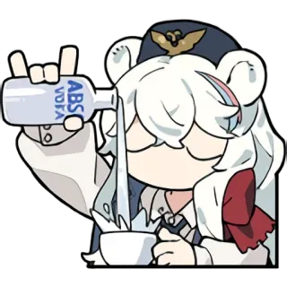 ☕️ ABS VODKA Anime, Lucu, Vodka, Minum, Kartun, Beruang, Alkohol telegram sticker