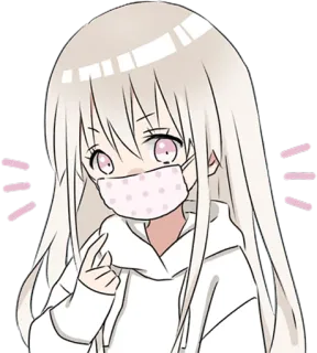 😷 Gadis anime, Topeng, Lucu, Kartun, Stiker, Kawaii, Tanda perdamaian telegram sticker