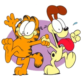 🕺 Garfield cartoon, cat, dog, friendship, humor, cartoon character whatsapp sticker