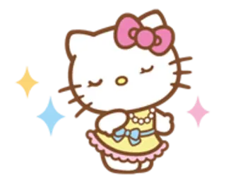 🌟 Hello Kitty chat, mignon, kawaii, dessin animé telegram sticker