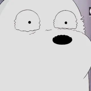 🐻‍❄️ Ice Bear We Bare Bears Cartoon, Bär, Animation, Schockiert, Verängstigt telegram sticker