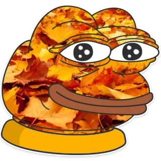 😌 Pepe the Frog Pepe, sapo, meme, outono, folhas telegram sticker