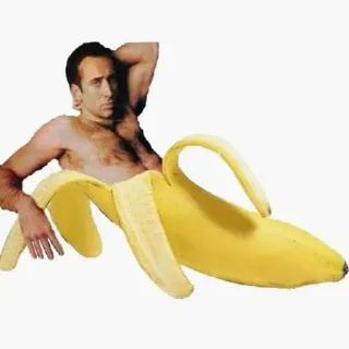 🥃 Nicolas Cage Nicolas Cage, banana, funny, meme, actor telegram sticker