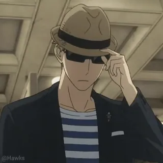 😎 @Hawks อนิเมะ, Spy x Family, หมวก, แว่นกันแดด, สูท telegram sticker