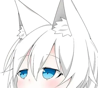 💗 anime, cat girl, kemonomimi, white hair, ears, anime girl telegram sticker
