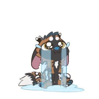😢 triste, pleurer, chien, animal, dessin animé, larmes whatsapp sticker