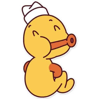 😇 утка, мультфильм, животное, персонаж, шляпа, свисток telegram sticker