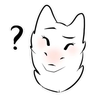 ❓ ? punto interrogativo, gatto, confuso, animale, cartone animato, adesivo telegram sticker