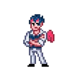 😈 Nghệ thuật pixel, Nhân vật, Phong cách anime, Một mắt, Đỏ, Trắng telegram sticker