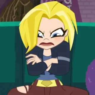 ✨ Supergirl DC Super Hero Girls supereroe, cartone animato, Supergirl, ragazza, arrabbiata, DC Super Hero Girls telegram sticker