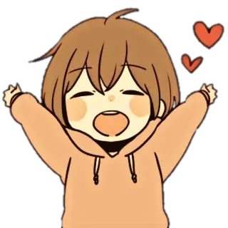 🎀 Cartoon, Anime, Figur, Süß, Fröhlich, Herzen telegram sticker