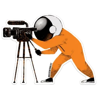 📹 #FOCOSMONAUT astronaut, camera, film, space, cameraman, filmmaker whatsapp sticker