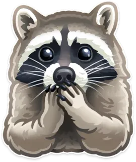 🙊 너구리, 동물, 포유류, 귀여운, 스티커 telegram sticker