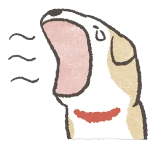 😥 cachorro, animal, animal de estimação, bocejo, fofo, desenho animado, adesivo whatsapp sticker