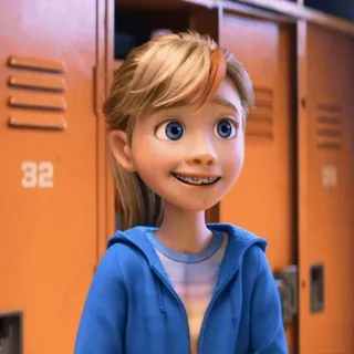 😀 Riley Andersen Inside Out cartoon, character, smile, girl, animated, Riley telegram sticker