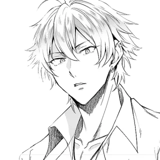 😐 anime, manga, character, drawing, art, portrait telegram sticker