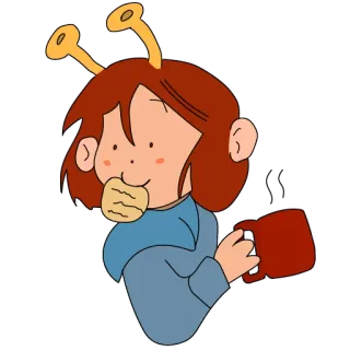 😋 Dessin animé, Personnage, Snack, Boisson whatsapp sticker