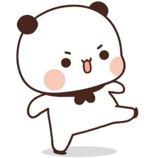 🦶 แพนด้า, น่ารัก, โกรธ, ภาพเคลื่อนไหว, การ์ตูน, สีขาว telegram sticker