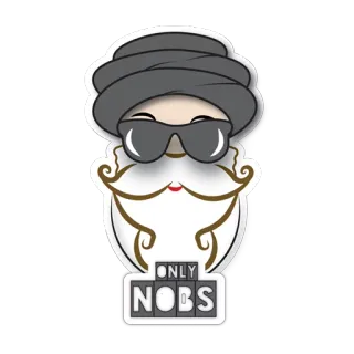 😘 ONLY NOBS สติกเกอร์, การ์ตูน, เครา, แว่นกันแดด, ผ้าโพกหัว, ตลก, หยาบคาย telegram sticker