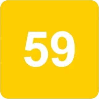 🟨 59 numero, giallo, bianco, 59 telegram sticker