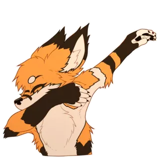 🦊 Furry, Rubah, Dab, Tari, Hewan, Kartun telegram sticker