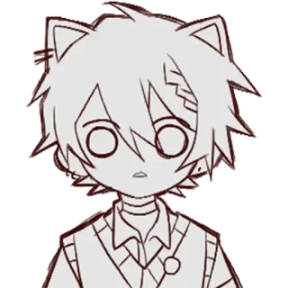 😱 catboy, anime, manga, character, drawing whatsapp sticker