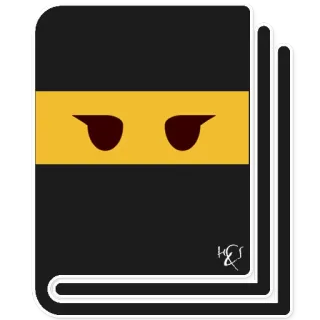 📔 Ninja, Artes marciales, Sigilo, Guerrero, Luchador, Enmascarado, Ojos, Símbolo, Logo telegram sticker