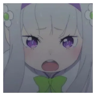 🧁 Emilia Re:Zero Anime, Emilia, Re:Zero, enfadado, lindo whatsapp sticker