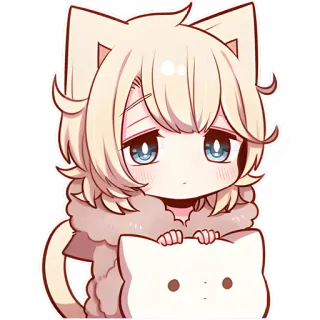 😐 anime, carino, gatto, kawaii, chibi whatsapp sticker