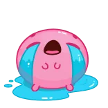 😭 울음, 슬픈, 눈물, 분홍색, 파란색, 방울 telegram sticker